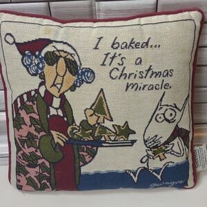 Vintage Shoebox Tapestry Throw Pillow I Baked It's A Christmas Miracle Granny